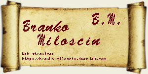 Branko Miloščin vizit kartica